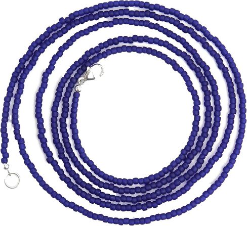 Handmade Cobalt Blue Seed Bead Necklace, Thin 1.5mm Single Strand in Saudi Arabia