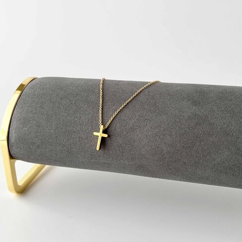 Gold Cross Necklaces for Women, 14k Gold Filled Dainty Cross Necklace, Religious Jewelry, Gift for Communion, Baptism, Layered Necklace, Austin Down to Earth (Gold, 16+2) in Kuwait