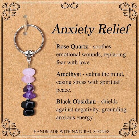 BONNY BOXX Crystal Keychain for New Beginnings, Moonstone, Labradorite, Green Aventurine Energy Set, Spiritual Growth Gift for Next Chapter, Life Transition, Graduation, Divorce & Positive Change in Saudi Arabia