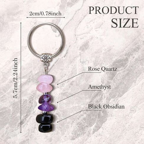 BONNY BOXX Crystal Keychain for New Beginnings, Moonstone, Labradorite, Green Aventurine Energy Set, Spiritual Growth Gift for Next Chapter, Life Transition, Graduation, Divorce & Positive Change in Saudi Arabia
