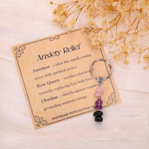 BONNY BOXX Crystal Keychain for New Beginnings, Moonstone, Labradorite, Green Aventurine Energy Set, Spiritual Growth Gift for Next Chapter, Life Transition, Graduation, Divorce & Positive Change in Saudi Arabia