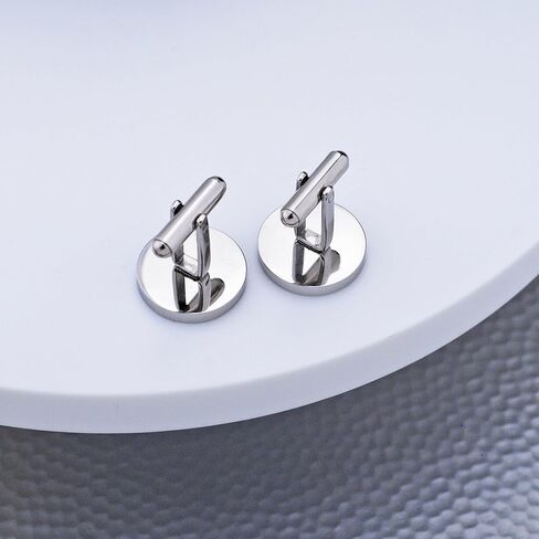 Love, Georgie Stepfather of the Bride or Groom Cufflinks, Wedding Gift for Stepdad from Stepdaughter or Stepson, Father's Day, Christmas Present for Bonus Dad, Round Steel or Gold Cufflinks (Steel) in Kuwait