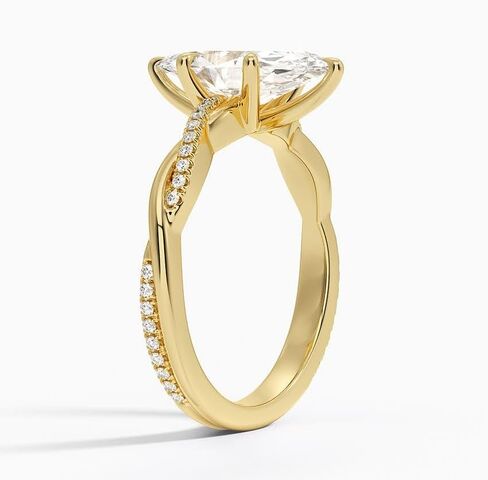 1-3 CT Marquise Moissanite خاتم الخطوبة عديمة اللون VVS1 10K 14K 18K الذهب الصلب و 925 Sterling Silver Twisted Vines Moissanite Hishaft Gift for Women (الحجر الرئيسي: 2 قيراط ، أصفر) in Kuwait