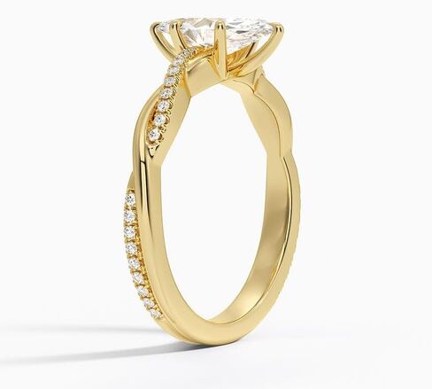 1-3 CT Marquise Moissanite خاتم الخطوبة عديمة اللون VVS1 10K 14K 18K الذهب الصلب و 925 Sterling Silver Twisted Vines Moissanite Hishaft Gift for Women (الحجر الرئيسي: 2 قيراط ، أصفر) in Kuwait