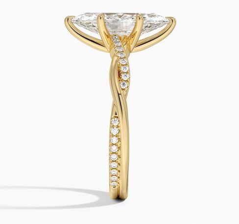 1-3 CT Marquise Moissanite خاتم الخطوبة عديمة اللون VVS1 10K 14K 18K الذهب الصلب و 925 Sterling Silver Twisted Vines Moissanite Hishaft Gift for Women (الحجر الرئيسي: 2 قيراط ، أصفر) in Kuwait