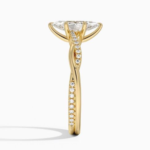1-3 CT Marquise Moissanite خاتم الخطوبة عديمة اللون VVS1 10K 14K 18K الذهب الصلب و 925 Sterling Silver Twisted Vines Moissanite Hishaft Gift for Women (الحجر الرئيسي: 2 قيراط ، أصفر) in Kuwait