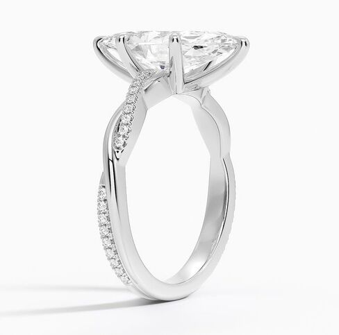 1-3 CT Marquise Moissanite خاتم الخطوبة عديمة اللون VVS1 10K 14K 18K الذهب الصلب و 925 Sterling Silver Twisted Vines Moissanite Hishaft Gift for Women (الحجر الرئيسي: 2 قيراط ، أصفر) in Kuwait