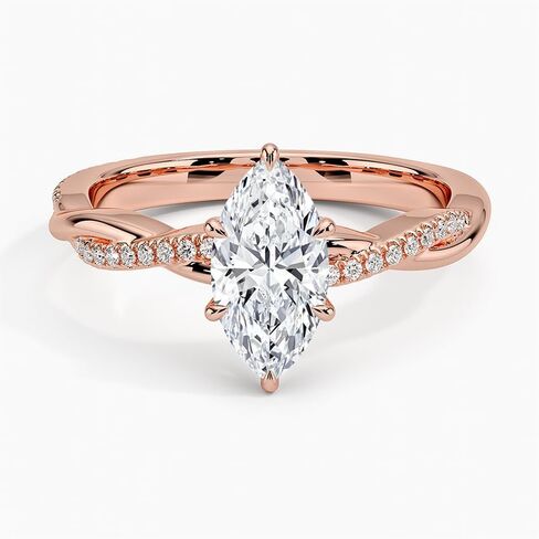 1-3 CT Marquise Moissanite Engagement Ring Colorless VVS1 10K 14K 18K Solid Gold & 925 Sterling Silver Twisted Vines Moissanite Ring Christmas Gift For Women (Main Stone : 2 Carat, Yellow) in Saudi Arabia