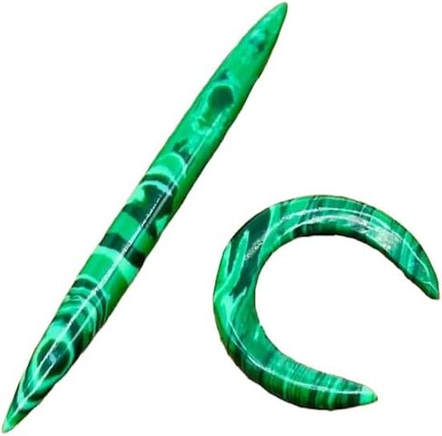 Malachite Crystal Tribal Septum Pincher & Spike Naga Body Piercing Jewelry Gauges, 12g (2mm) to 1/2 inch (12mm), Customized Size Available, Green (10g (2.5mm)) in Saudi Arabia