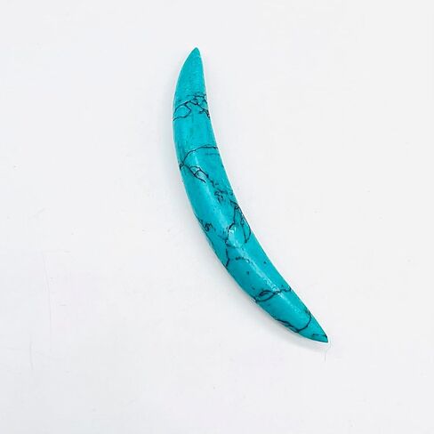 Blue Turquoise Crystal Curved Septum Tusk, Tribal Septum, Nose Pincher, Handmade Organic Gauges, Size 12g (2mm) to 0000g (12 mm) & Customized Wholesale Also Available (10g (2.5mm)) in Kuwait