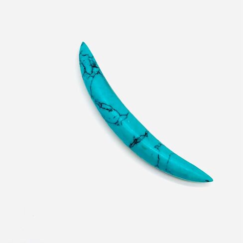 Blue Turquoise Crystal Curved Septum Tusk, Tribal Septum, Nose Pincher, Handmade Organic Gauges, Size 12g (2mm) to 0000g (12 mm) & Customized Wholesale Also Available (10g (2.5mm)) in Kuwait