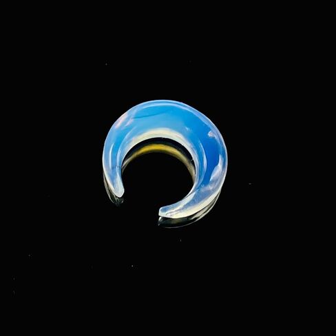 Opalite Glass Handmade Naga Body Piercing Tribal Septum Crescent Horseshoe Pincher Gauges, Sizes 2mm (12g) to 12mm (1/2 inch) (3.5 mm (7 g)) in Saudi Arabia
