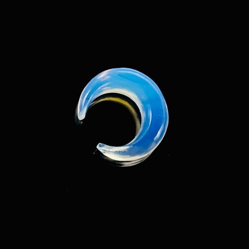 Opalite Glass Handmade Naga Body Piercing Tribal Septum Crescent Horseshoe Pincher Gauges, Sizes 2mm (12g) to 12mm (1/2 inch) (3.5 mm (7 g)) in Saudi Arabia