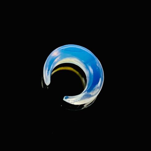 Opalite Glass Handmade Naga Body Piercing Tribal Septum Crescent Horseshoe Pincher Gauges, Sizes 2mm (12g) to 12mm (1/2 inch) (3.5 mm (7 g)) in Saudi Arabia