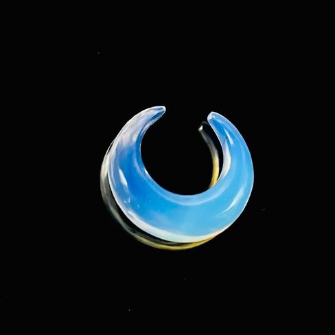Opalite Glass Handmade Naga Body Piercing Tribal Septum Crescent Horseshoe Pincher Gauges, Sizes 2mm (12g) to 12mm (1/2 inch) (3.5 mm (7 g)) in Saudi Arabia