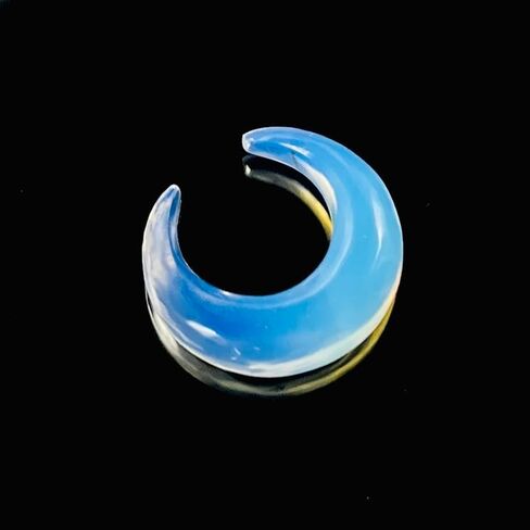 Opalite Glass Handmade Naga Body Piercing Tribal Septum Crescent Horseshoe Pincher Gauges, Sizes 2mm (12g) to 12mm (1/2 inch) (3.5 mm (7 g)) in Saudi Arabia
