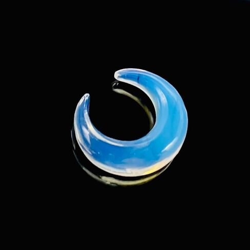 Opalite Glass Handmade Naga Body Piercing Tribal Septum Crescent Horseshoe Pincher Gauges, Sizes 2mm (12g) to 12mm (1/2 inch) (3.5 mm (7 g)) in Saudi Arabia