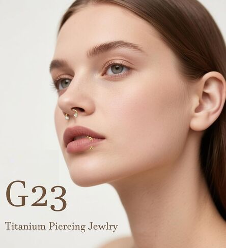 18G G23 خواتم أنف التيتانيوم الحاجز للنساء 14K حلقة الذهب Hypoallergenic حدوة حصان للبشرة الحساسة داخليًا متورطًا في كرة أوبال مرفقة CZ CZ Daith Cartilage Tragus Molerings Molect in Kuwait