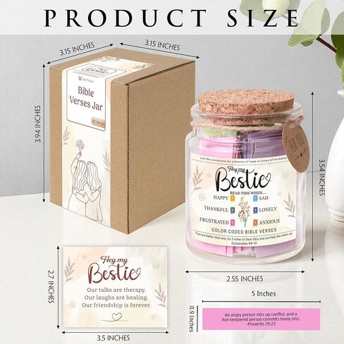 Wifey Bible Verse Jar – Valentine's Day Gifts for Wife, 92 Color-Coded Bible Verses “Read This When" | Faith Encouragement Gift for Her, Anniversary in Kuwait