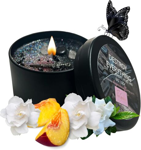 Destroy Everything Spiritual Candle to Cut Ties, Remove hexes and Bad luck | Energy cleansing | Soy Candles Non Toxic | Sage Candle | Cleanse Your Home & Calm and Relax (Small 4oz) in Saudi Arabia