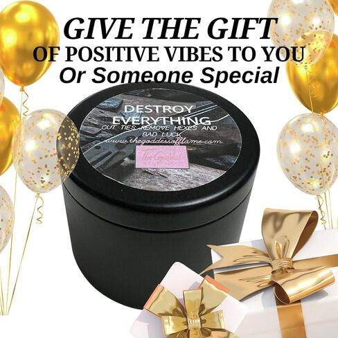 Destroy Everything Spiritual Candle to Cut Ties, Remove hexes and Bad luck | Energy cleansing | Soy Candles Non Toxic | Sage Candle | Cleanse Your Home & Calm and Relax (Small 4oz) in Saudi Arabia