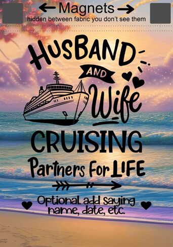 تزيين باب سفينة الرحلات المغناطيسية المخصصة ، لافتة باب سيروز كبيرة ، زوج وزوجة يبحر الشركاء مدى الحياة ، ديكور مخصص للرحلات البحرية ، علم سفينة الرحلات البحرية (بدون تخصيص) in Kuwait