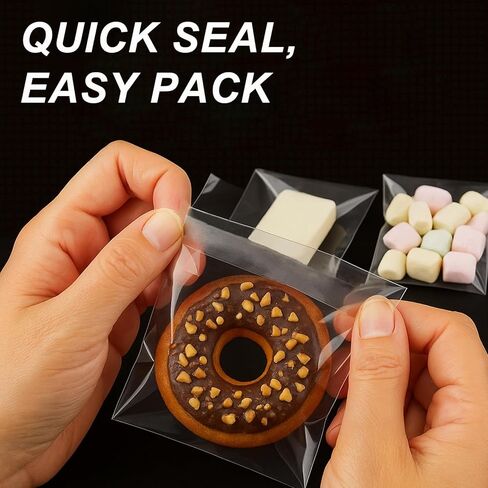 200pcs أكياس ملفات تعريف الارتباط واضحة أكياس السيلوفان الختم الذاتية ، والأكياس القابلة لإعادة بيعها لإعطاء هدايا تغليف ملفات تعريف الارتباط ، والملفات ذاتية اللمسات الالتصاق الحلوى الحلوى. in Kuwait