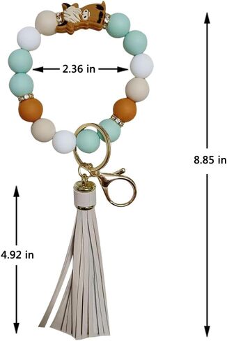 iMagitek Highland Cow Silicone Wristlet Keychain Highland Cow Elastic Bracelet Keychain Keyring Gift for Girls Women (Brown) in Saudi Arabia