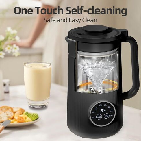 35oz/1000ml Nut Milk Maker with Nut Milk Bag - 8 in 1 Automatic Soy Machine for Homemade Almond, Oat, Soy Milk Machine - 10 Blades, 12 Hours Timer, Self-Cleaning Dairy-Free Beverages Maker in Kuwait