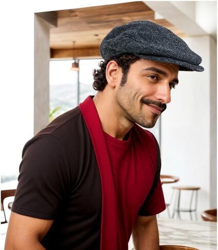 canmore fitting Original Newsboy Hats for Men Peaky Blinders Golf Silicone Caps Flat Beret Boston Chauffeur Tweed Wool Hat in Kuwait