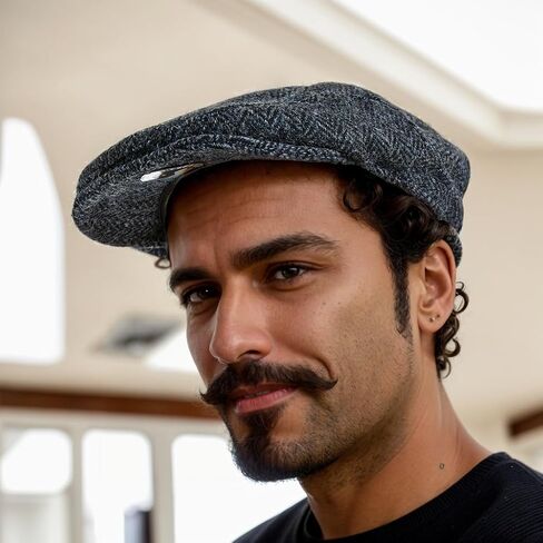 canmore fitting Original Newsboy Hats for Men Peaky Blinders Golf Silicone Caps Flat Beret Boston Chauffeur Tweed Wool Hat in Kuwait