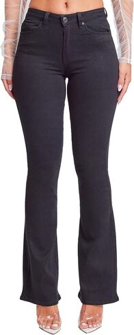 YMI Womens Basic 5 Pocket 1 Button High-Rise Flare in Saudi Arabia