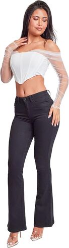 YMI Womens Basic 5 Pocket 1 Button High-Rise Flare in Saudi Arabia