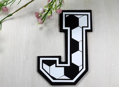 Sports Themed Wooden Letter for Boy's Room - Sports Room Decor (Football) in Saudi Arabia