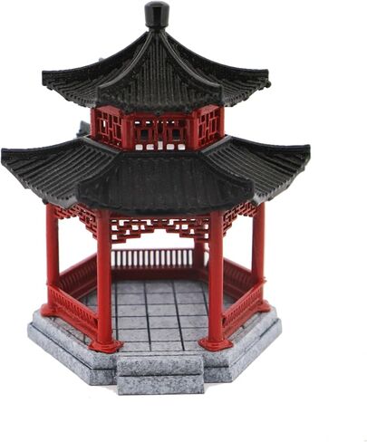 KARESANSUI Mini Chinese Pagoda for Aquarium - Terrarium Decor, Chinese Architecture Diorama, Fairy Garden Accessories, Paludarium Decor, Zen Garden Kit, Miniature Pagoda, Shelf Decor in Saudi Arabia