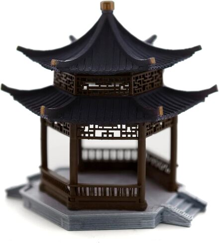 Karesansui Mini الصيني باغودا - ديكور تيريوم ، الديكور الصيني للعمارة ، إكسسوارات حديقة خرافية ، ديكور بالوداريوم ، Zen Garden Kit ، معبد مصغرة ، إكسسوارات Aquarium (VDS009 -D) in Saudi Arabia