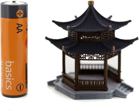 Karesansui Mini الصيني باغودا - ديكور تيريوم ، الديكور الصيني للعمارة ، إكسسوارات حديقة خرافية ، ديكور بالوداريوم ، Zen Garden Kit ، معبد مصغرة ، إكسسوارات Aquarium (VDS009 -D) in Saudi Arabia