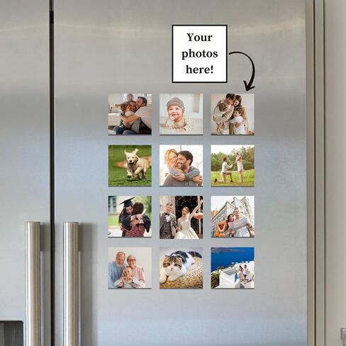 Custom Photo Magnet 2x2" – Set of 1 – Personalized Square Fridge Magnet with Your Picture – 50x50mm Keepsake for Baby Photos, Pets, Memorials, Kids’ Art, Family Moments, Weddings & Thoughtful Gifts in Saudi Arabia