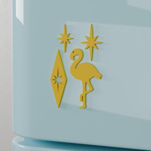 Atomic Flamingo Diamonds Starburst Midcentury Modern Fridge Magnets Art Refrigerator Kitchen Décor 1960s Retro 50s Home Office MCM (Teal) in Kuwait