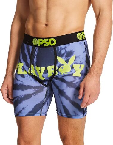 PSD Men's Playboy Tie Dye Logo Boxer Briefs, Black, XS in Saudi Arabia