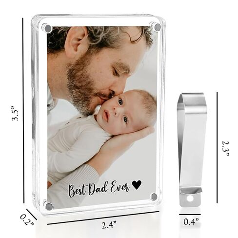 مقطع مقاورة عيد الأب المخصصة - أفضل أبي على الإطلاق إطار صورة السيارة | Polaroid Style Car Car Photo Clip | مخصصة هدية حامل صورة Sun Sun Visor لأبي من الابن أو الابنة in Kuwait