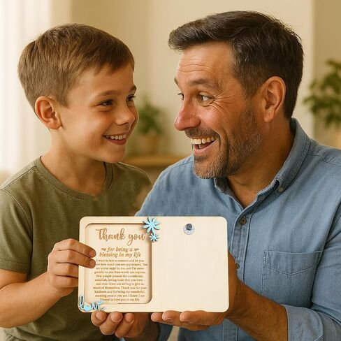 Wooden Fathers Day Card from Daughter – Best Dad Ever Elephant Design – Engraved Happy Father’s Day Gift – Sentimental Keepsake Card with Stand – Unique Gift for Dad from Child in Kuwait