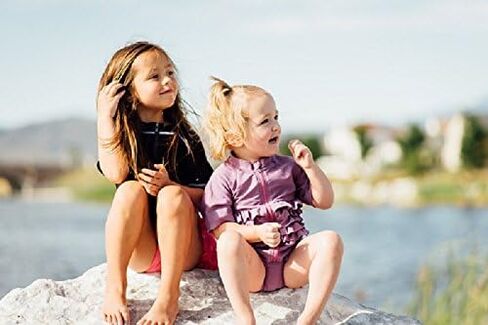 SwimZip Baby Rash Guard Set - Girl Short Sleeve 2 Piece Swimsuit with SPF in Saudi Arabia