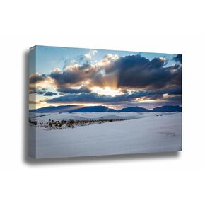 Southwestern Canvas Wall Art (جاهز للتعليق) معرض على معرض Sunbeams فوق جبال سان أندريس في وايت ساندز الوطنية New Mexico Decorder Nature Decor (.75 ​​، 20 "× 30")