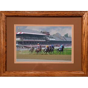 The Belmont at Saratoga Springs 2025 Racetrack Photo by David Fingerhut (13x19 "Photo in 18x24" Frame) (13x19 "حجم الصورة)