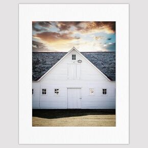 Modern Farmhouse Wall Decor Photo Print - Not Framed - White Barn Picture for Wall Art (11x14 Print Only)