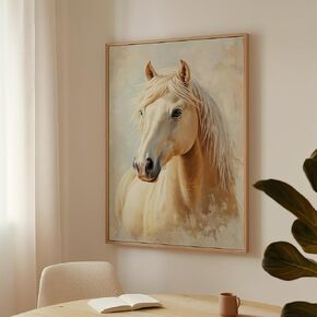 Rustic Palomino Horse Canvas Art, Vintage Oil Painting Style, Perfect Western Decor for Farmhouse and Equestrian Wall Spaces