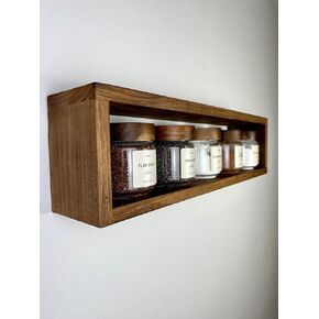 Floating Rectangle Shelf | Easy Mounting | Toilet Paper Holder | Bathroom Storage | Kitchen Spice Rack (24, Walnut)
