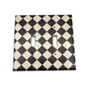 Double Light Switch Plate in Harlequin (100D)