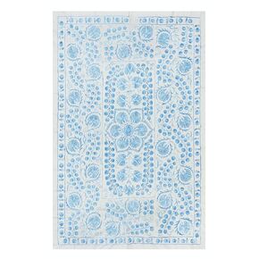 5x7 Ft Suzani Fabric Silk Embroidery Bedspread, Traditional New Wall Hanging from Turkey. RS128